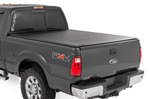 Ford F-250 Super Duty Soft Roll Up Bed Cover - Rough Country - Marine-Grade Vinyl with Black Powder-Coated Aluminum Frame - Matte Black - '99-'06 Ford F-250 Super Duty Soft Roll Up Bed Cover - Rough Country - Marine-Grade Vinyl with Black Powder-Coated Aluminum Frame - Matte Black - '99-'06